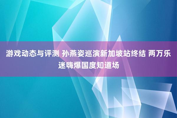 游戏动态与评测 孙燕姿巡演新加坡站终结 两万乐迷嗨爆国度知道场