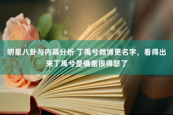 明星八卦与内幕分析 丁禹兮微博更名字，看得出来丁禹兮是确凿很得瑟了