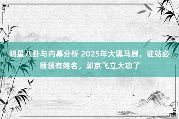 明星八卦与内幕分析 2025年大黑马剧，驻站必须领有姓名，郭京飞立大功了